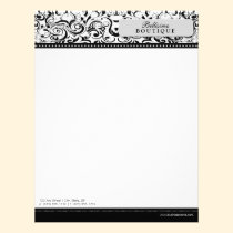Swirly Black Boutique Designer Letterhead letterhead