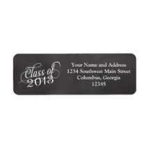 Swirly Chalkboard Class of 2013 Return Address Label