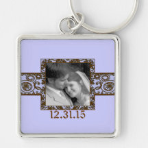 Swirly Floral Wedding Keychain