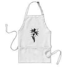 Swirly Flower By Naomi - Black & White Apron