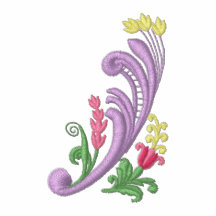 Swirly Flower Embroidered Women's Polo T-Shirt