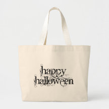 Swirly Grunge Happy Halloween Tote Bags