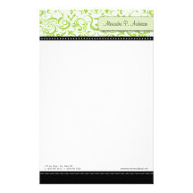 Swirly Lime Boutique Designer Stationery