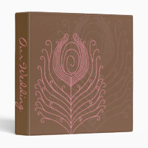 Swirly Peacock Feathers Photo Album 3 Ring Binder