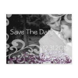 Swirly Photo Save The Date Eggplant & Berry