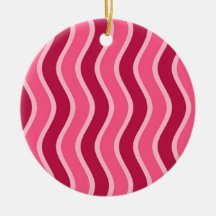 Swirly Pink Striped Christmas Tree Ornaments