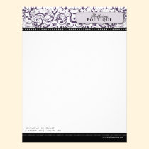 Swirly Purple Boutique Designer Letterhead letterhead