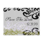 Swirly Purple & Green Save The Date postcards
