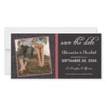 Swirly-Q Black and Red Save the Date Announcement Personalized Photo Card