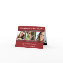 Swirly-Q Graduation Announcement Card (maroon)