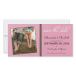 Swirly-Q Pink/Brown Save the Date Announcement