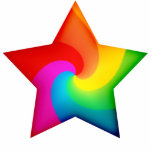 Swirly Rainbow Stars photo sculptures