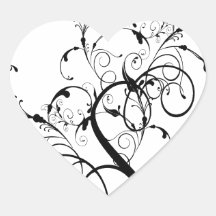 Swirly romantic tree sticker