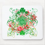 Swirly Shamrocks St. Patrick's Day mousepads