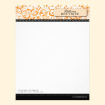 Swirly Tangerine Boutique Designer Letterhead letterhead