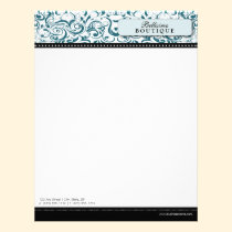 Swirly Teal Boutique Designer Letterhead letterhead