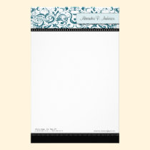 Swirly Teal Boutique Designer Stationery stationery
