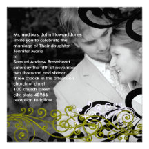 Swirly Your Photo Wedding Invitation