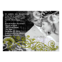 Swirly Your Photo Wedding Invitation