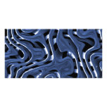 Swiryly Blue Chrome Abstract Art Customized Photo Card
