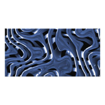 Swiryly Blue Chrome Abstract Art Customized Photo Card