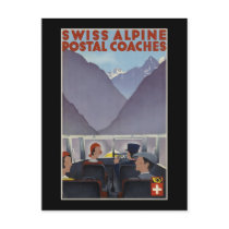 Swiss alpine postal coaches post card