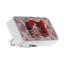 Swiss-American Waving Flag Travel Speakers