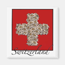 Swiss Edelweiss Cross Fridge Magnet