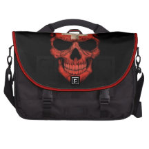 Swiss Flag Skull on Black Laptop Commuter Bag