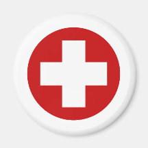 Swiss Red Cross Emergency Recovery Roundell Fridge Magnets