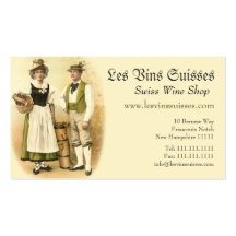 Swiss Wine Growers in Traditional Costume Business Card Template