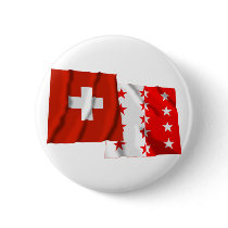 Switzerland & Valais Waving Flags