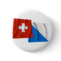 Switzerland & Zurich Waving Flags