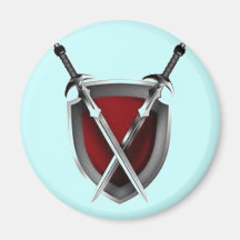 Sword crossing shield products fridge magnet