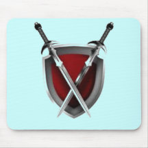 Sword crossing shield products mouse pads