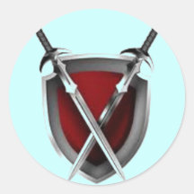 Sword crossing shield products sticker
