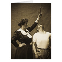 Sword Swallower and  Wife Vintage Sideshow Freaks Greeting Card