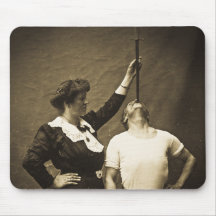 Sword Swallower and  Wife Vintage Sideshow Freaks Mousepads