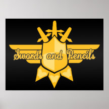 Swords and Pencils - Bananas in Space Poster