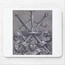 Swords Crown and Heart Mousepad