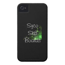 SYCO SK8 BOARDS black with hint of green iPhone 4 Cases