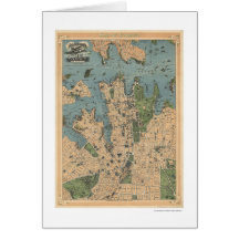 Sydney Australia Map 1922 Card