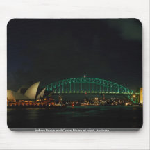 Sydney Bridge and Opera House at night, Australia Mousepad