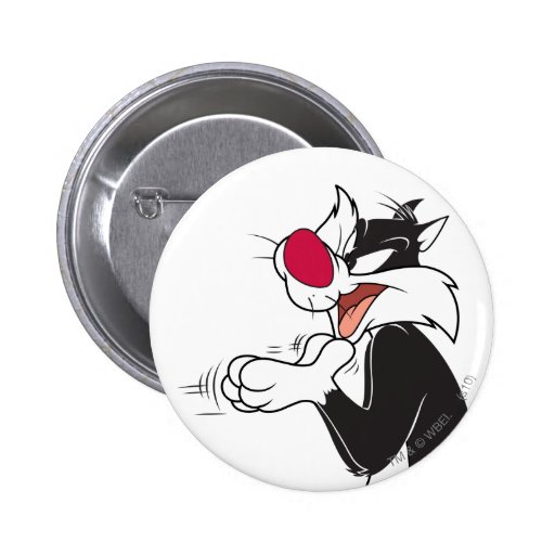 Sylvester Rubbing Paws Pinback Button