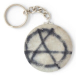 Symbol of Anarchy painted on a wall Key Chains