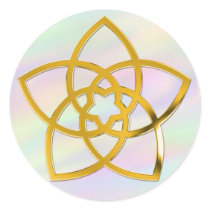 Symbol Venus Flower / GOLD | coloured light Round Stickers