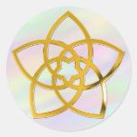 Symbol Venus Flower / GOLD | coloured light Round Stickers