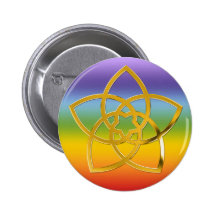 Symbol Venus Flower / GOLD Pinback Buttons
