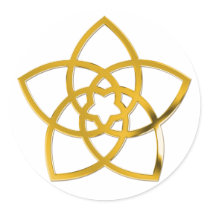 Symbol Venus Flower / GOLD Round Stickers