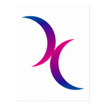 Symbole bisexuel de fierté de double croissant de  cartes postales